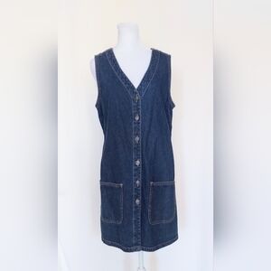 Studio Wear Petite Sleeveless Button Down Denim Dress Size Petite Small